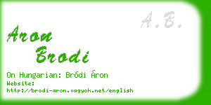aron brodi business card