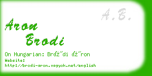 aron brodi business card